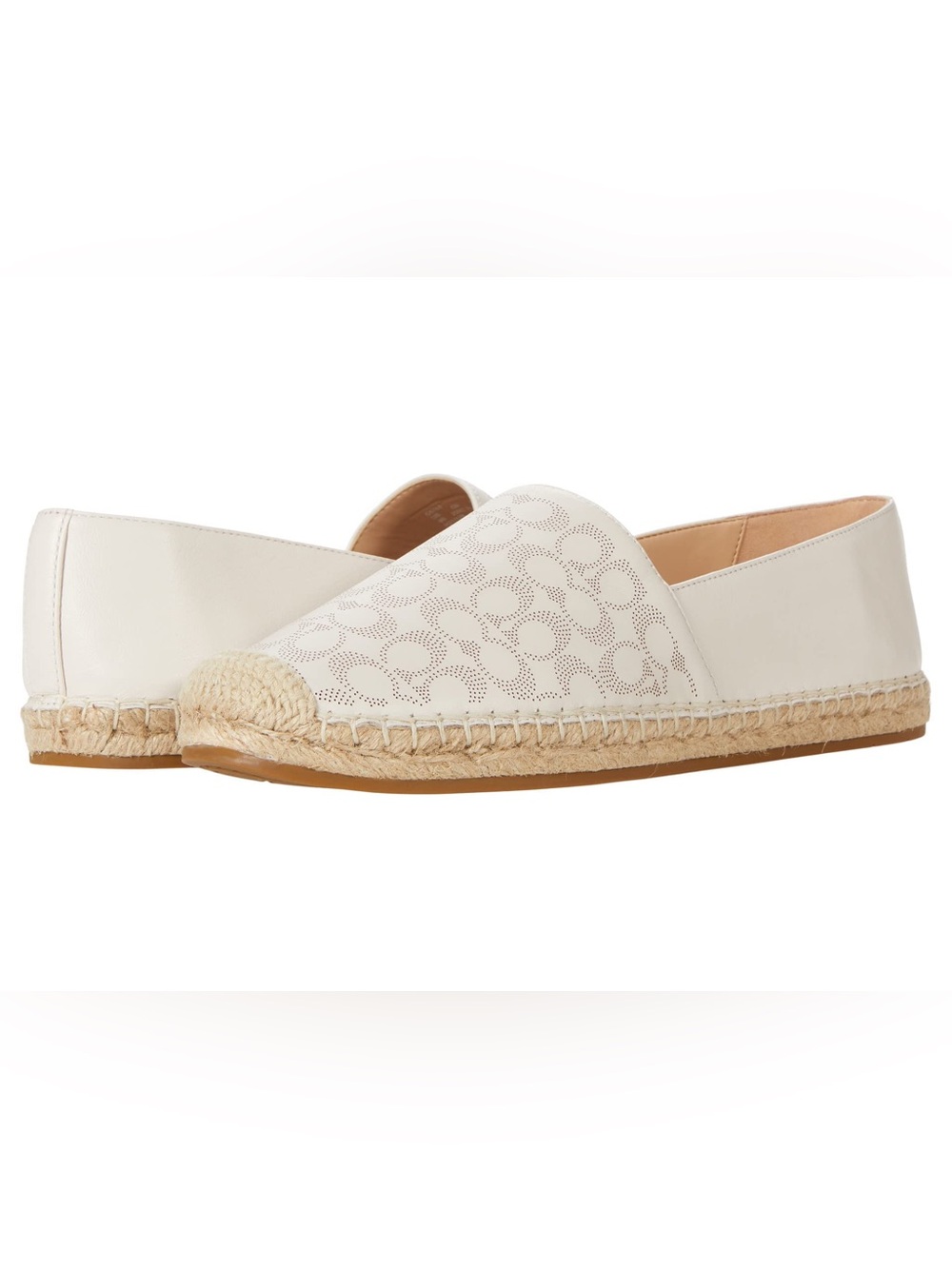 Coach Carley Leather Espadrille Chalk size 8.5 B